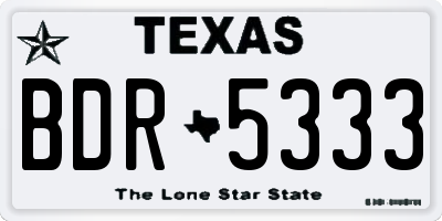 TX license plate BDR5333