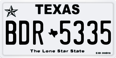 TX license plate BDR5335