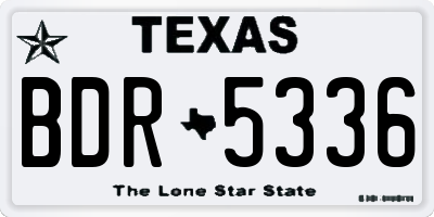 TX license plate BDR5336
