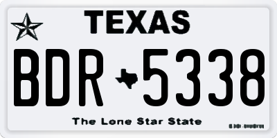 TX license plate BDR5338