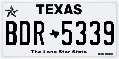 TX license plate BDR5339