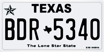 TX license plate BDR5340
