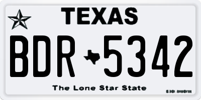 TX license plate BDR5342