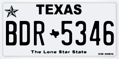 TX license plate BDR5346