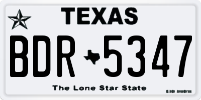 TX license plate BDR5347