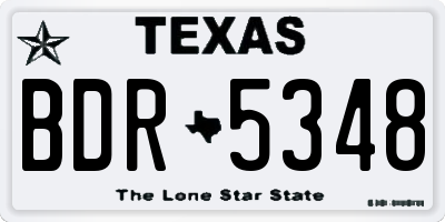 TX license plate BDR5348