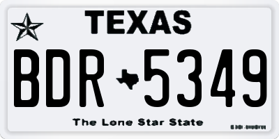 TX license plate BDR5349