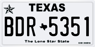 TX license plate BDR5351