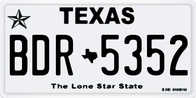 TX license plate BDR5352