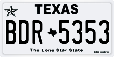 TX license plate BDR5353