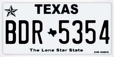 TX license plate BDR5354