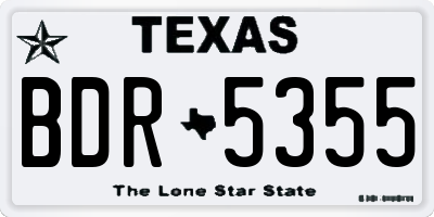 TX license plate BDR5355