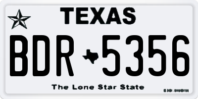 TX license plate BDR5356