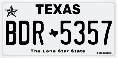 TX license plate BDR5357