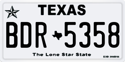 TX license plate BDR5358
