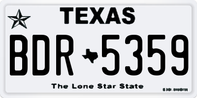 TX license plate BDR5359