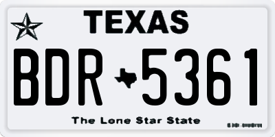 TX license plate BDR5361