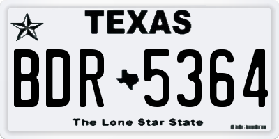 TX license plate BDR5364