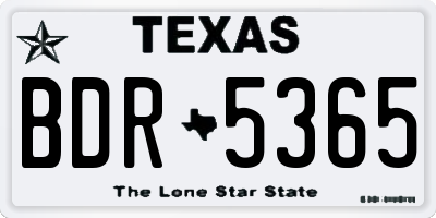 TX license plate BDR5365