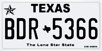 TX license plate BDR5366