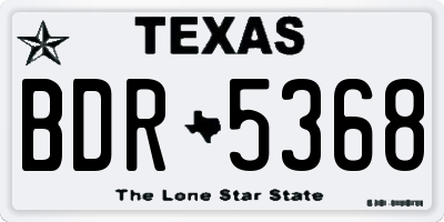 TX license plate BDR5368