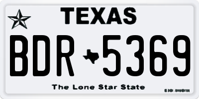 TX license plate BDR5369