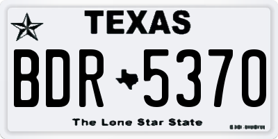 TX license plate BDR5370