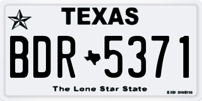 TX license plate BDR5371