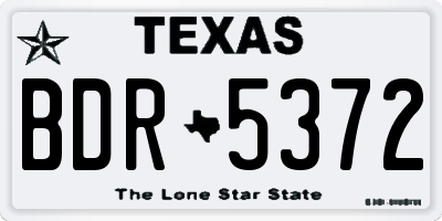 TX license plate BDR5372