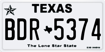 TX license plate BDR5374