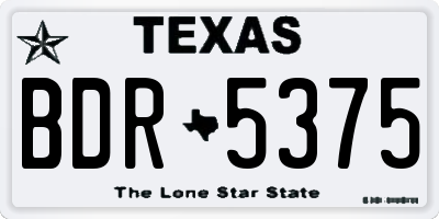 TX license plate BDR5375