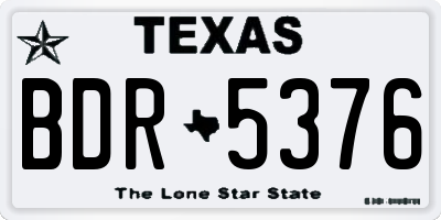 TX license plate BDR5376