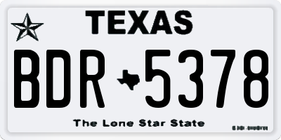 TX license plate BDR5378