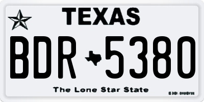 TX license plate BDR5380