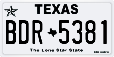TX license plate BDR5381