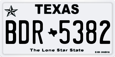 TX license plate BDR5382