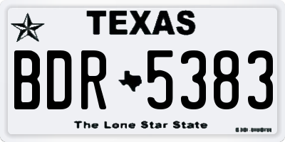 TX license plate BDR5383