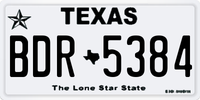 TX license plate BDR5384