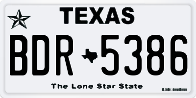 TX license plate BDR5386