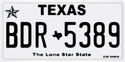 TX license plate BDR5389
