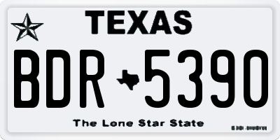 TX license plate BDR5390