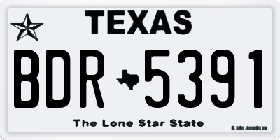 TX license plate BDR5391