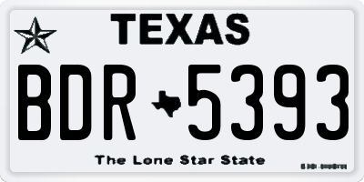 TX license plate BDR5393