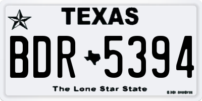 TX license plate BDR5394