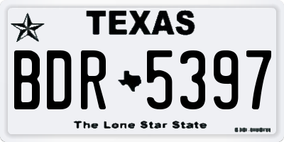 TX license plate BDR5397