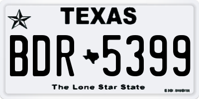 TX license plate BDR5399