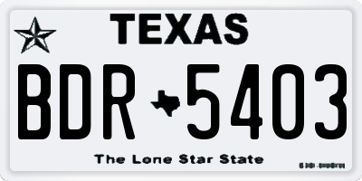 TX license plate BDR5403