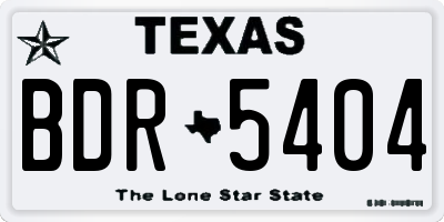 TX license plate BDR5404