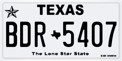 TX license plate BDR5407