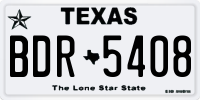 TX license plate BDR5408